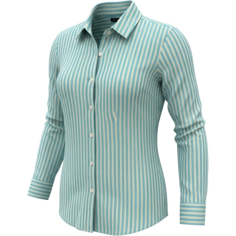 Tommy Bahama Womens XS Blue Green Striped 100% Linen Button Up Shirt Long Sleeve